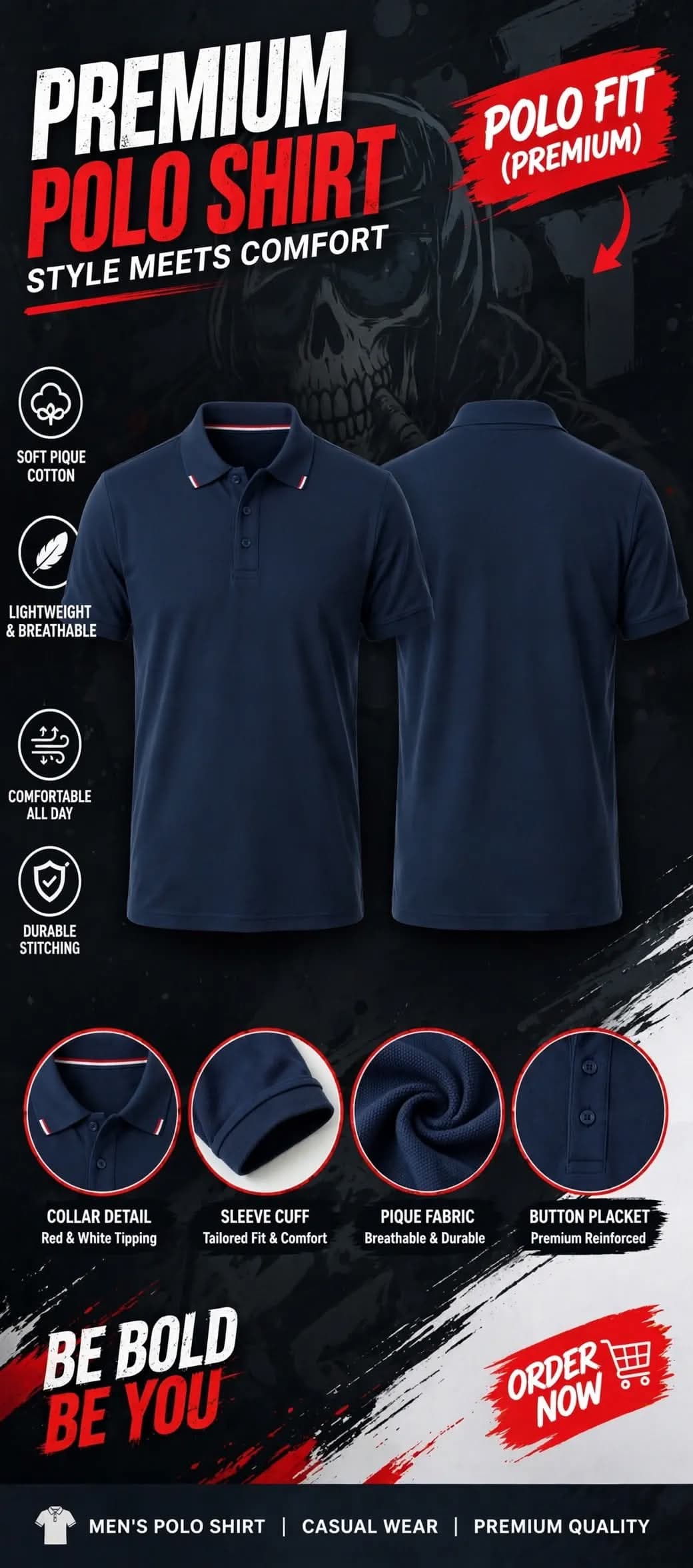 সুপার প্রিমিয়াম পলো t-shirt 